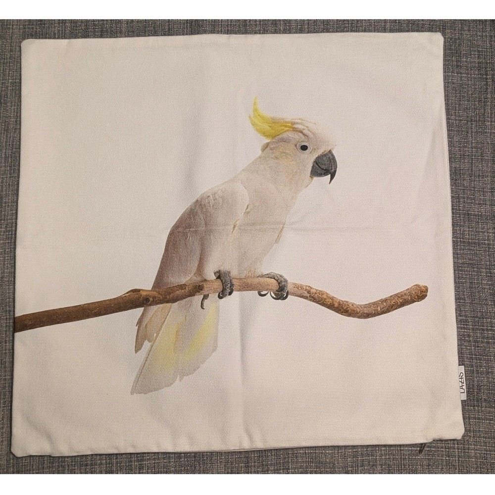 LAZIS Cockatoo Pillow Cover square Parrot Bird Applique Boho Tropical Decor